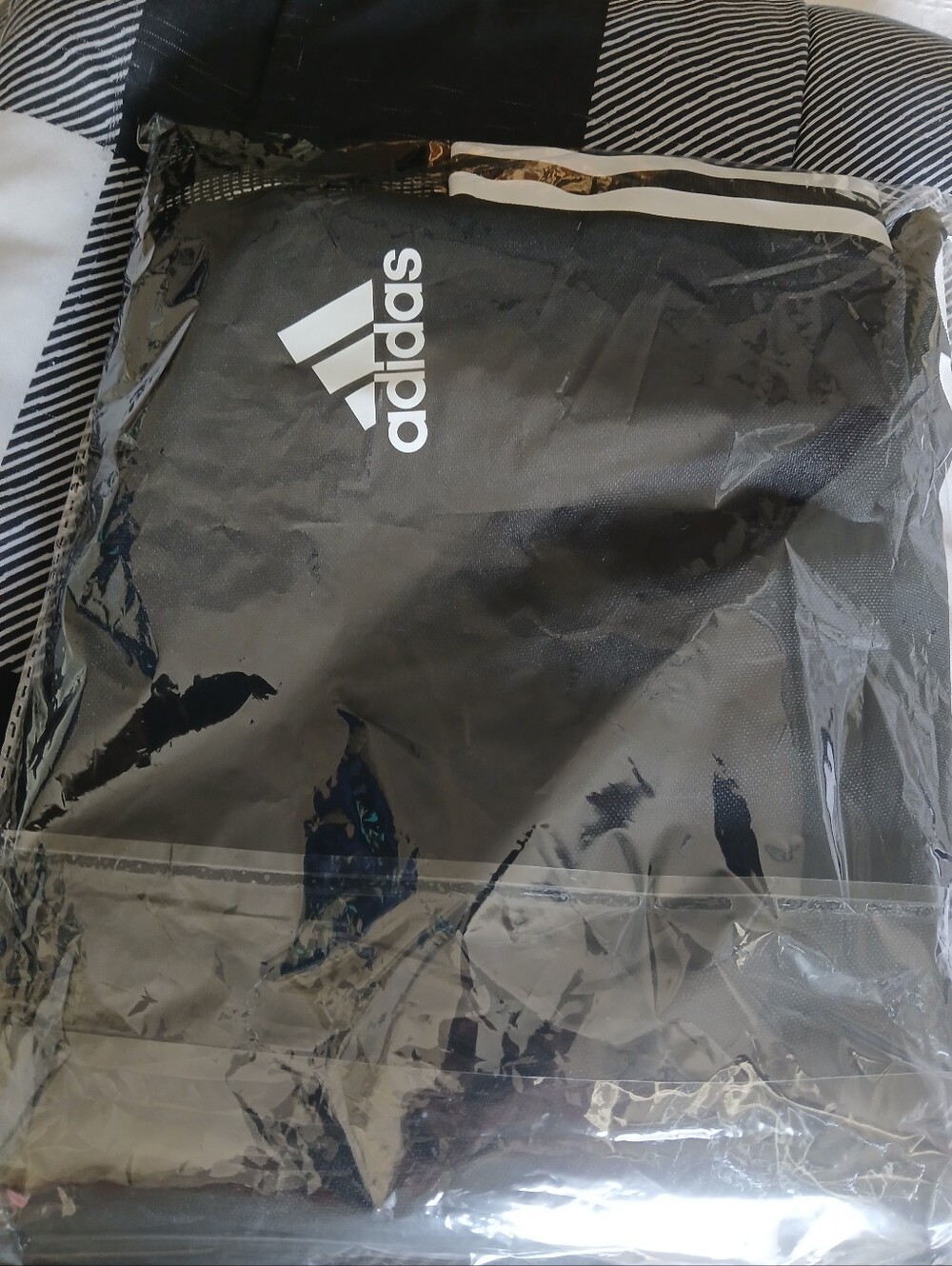 NWT Adidas Mens Outfit Set Large Black Heather 3-Stripes Tee & Tiro Track Pants